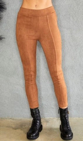Camel Suede Leggings