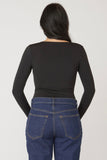 Black Square Neck Top