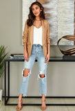 Camel Leatherlike Blazer