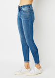 High Waist Cuffed Hem Skinny Jeans
