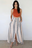 Cream Print Maxi Skirt