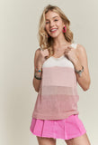 Pink Stripe Sweater Tank