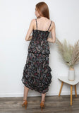 Black Metallic Floral Dress