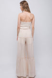 Cream Strapless Jumpsuit