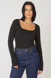 Black Square Neck Top