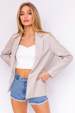 Cream Leatherlike Blazer