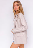 Cream Leatherlike Blazer