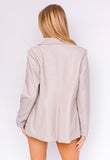 Cream Leatherlike Blazer