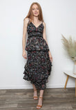 Black Metallic Floral Dress