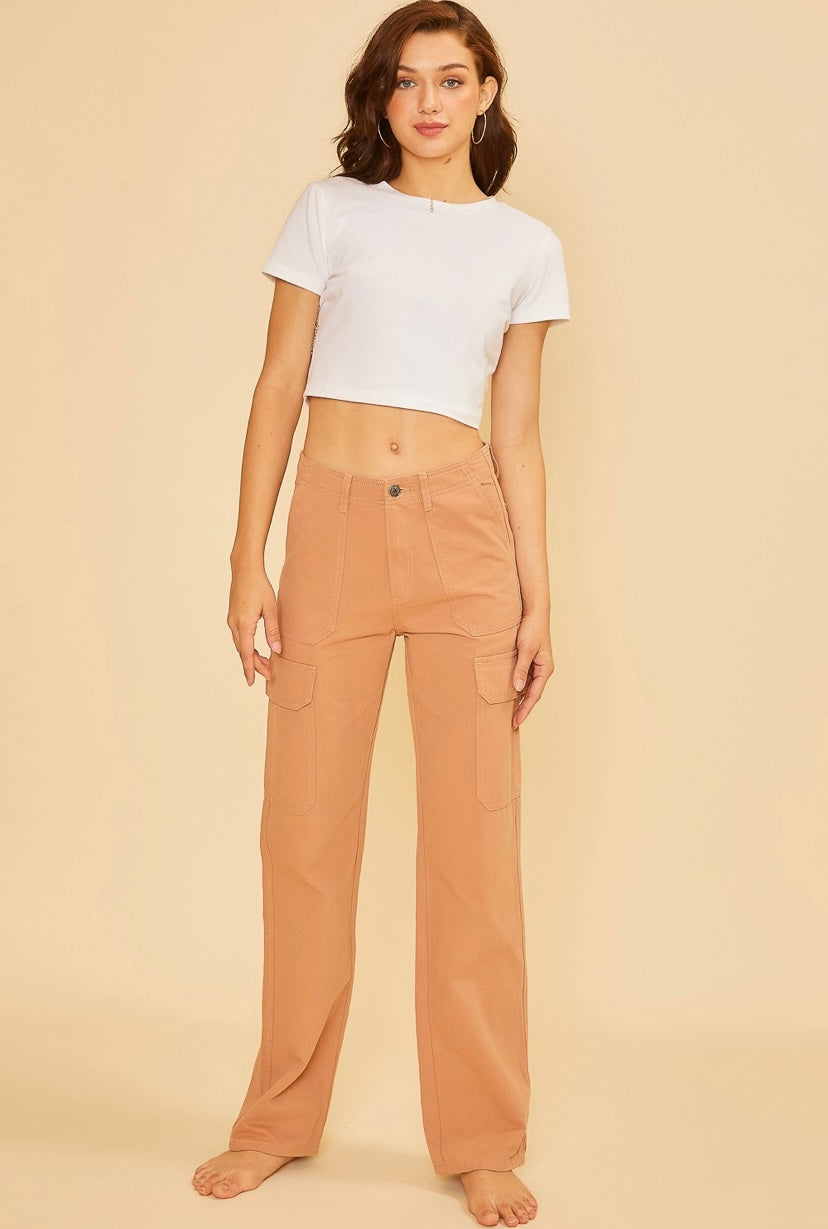 Terracotta Straight Leg Cargo Pants