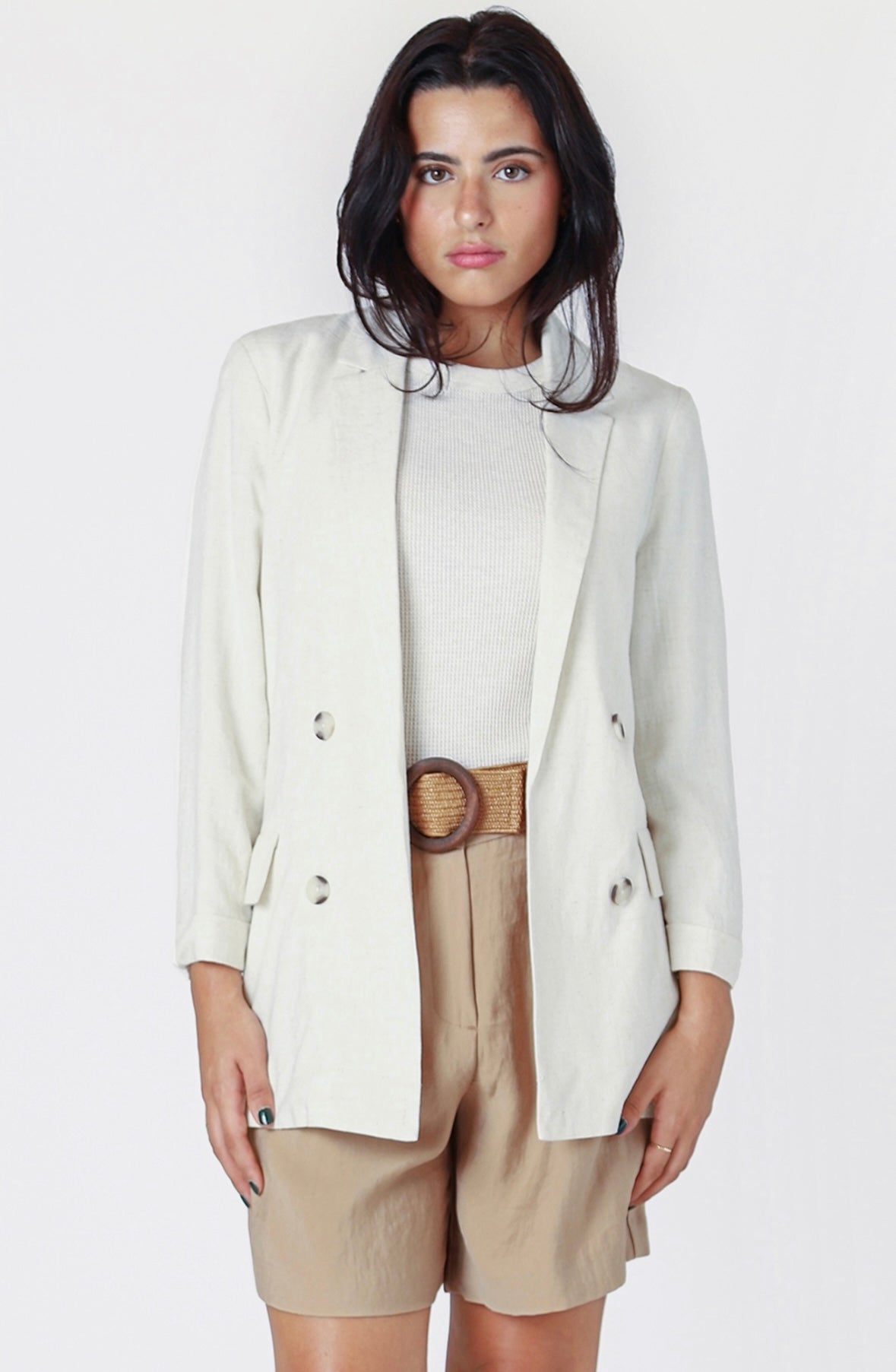 Cream Linen Blazer