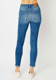 High Waist Cuffed Hem Skinny Jeans