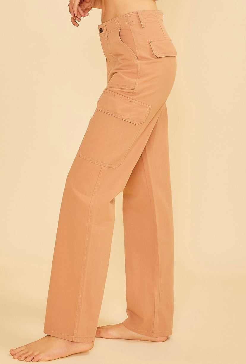 Terracotta Straight Leg Cargo Pants