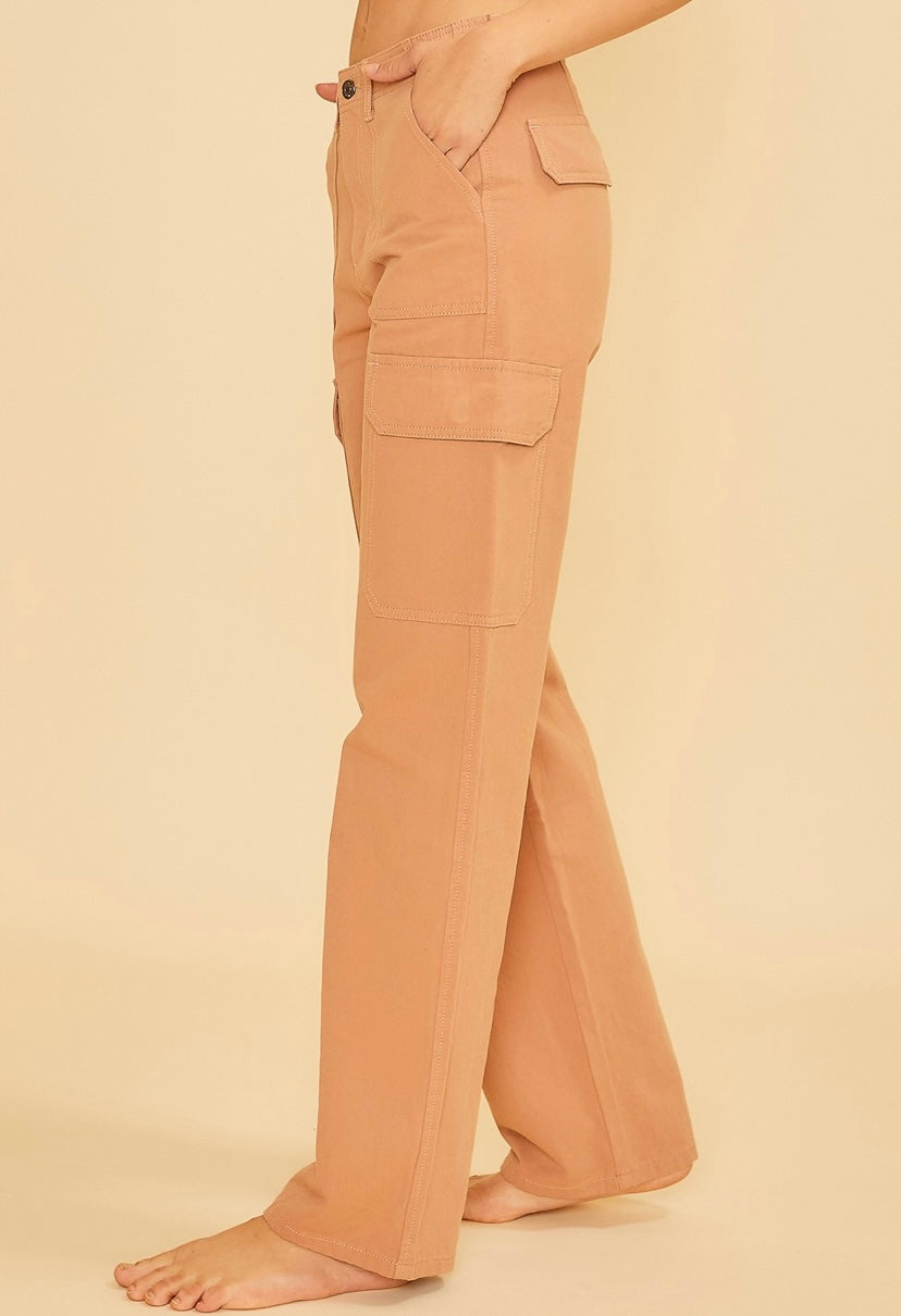 Terracotta Straight Leg Cargo Pants