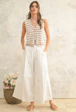 Tan Stripe Sweater Vest