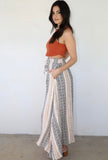 Cream Print Maxi Skirt