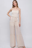 Cream Strapless Jumpsuit