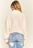 Cream Rhinestone Sweater