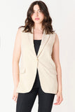 Cream Blazer Vest