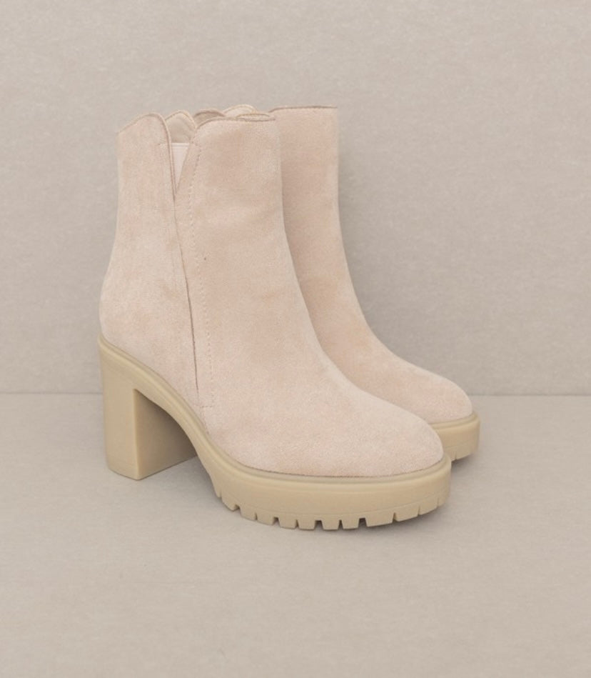 Cream Abby Platform Ankle Bootie