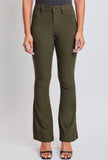 Olive High Rise Stretch Flare Pants