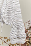 Grey Crochet Bell Sleeve Cardigan