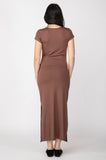 Brown Knotted Maxi Dress