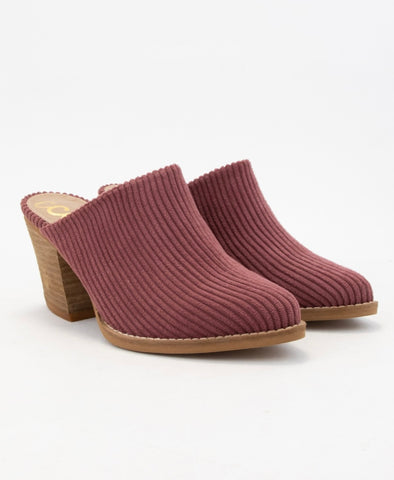 Burgundy Corduroy Mule