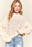 Cream Rhinestone Sweater