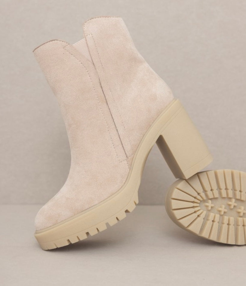 Cream Abby Platform Ankle Bootie