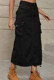 Black Cargo Skirt