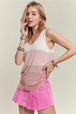 Pink Stripe Sweater Tank