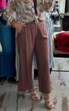 Coco Linen Cropped Wide Leg Pants