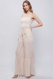 Cream Strapless Jumpsuit