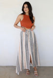 Cream Print Maxi Skirt
