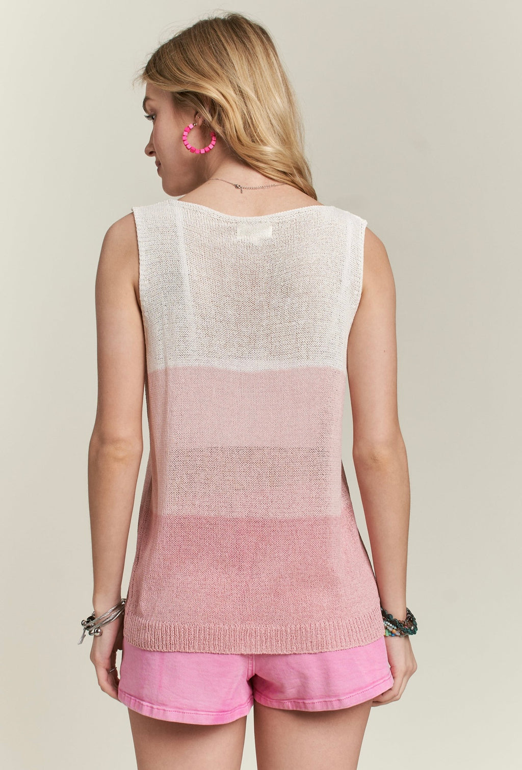 Pink Stripe Sweater Tank