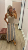 Cream Print Maxi Skirt