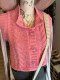 Candy Pink Flower Cardigan