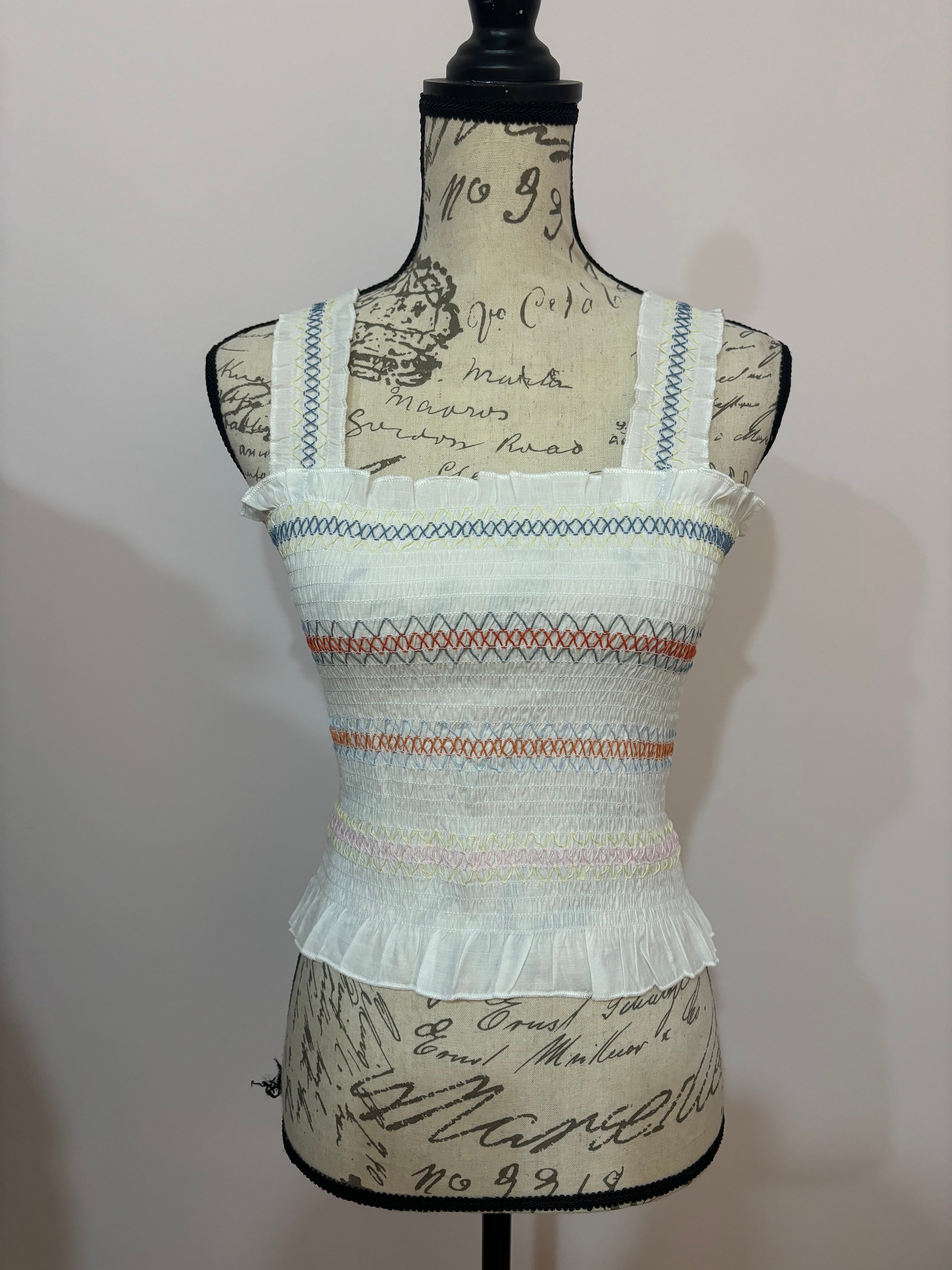 White Smocked Tank