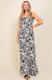 Black Tropical Maxi Dress