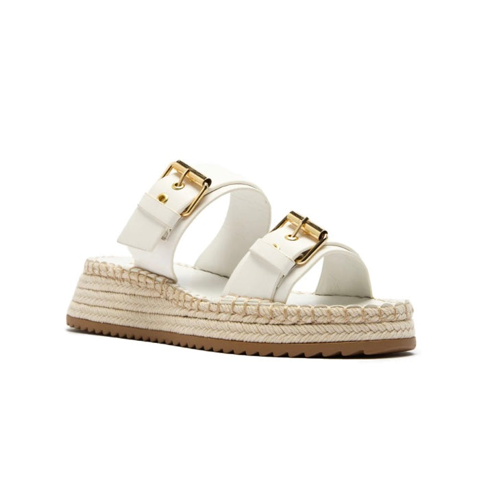 White Buckle Sandals