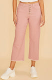 Mauve Cropped Wide Leg Jeans