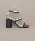 Black Destiny Studded Raffia Sandals