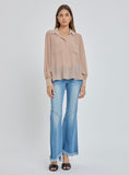 Taupe Sheer Button Down