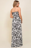 Black Tropical Maxi Dress
