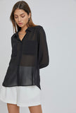 Black Sheer Button Down
