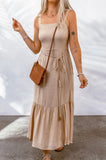 Taupe Belted Maxi Dress