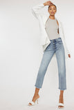Highrise Straight Leg Cropped Jeans
