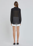 Black Sheer Button Down