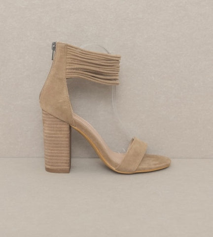 Taupe Ankle Strap Heel